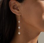 14K Solid Gold Minimalist Pearl Drop Earrings Party Wear Earrings For Girls And Women - Image 4