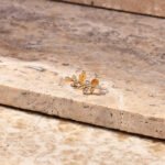 The Karat Store Natural Diamond Leaf Gold Earring - Image 3