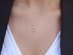 14K Solid Gold Minimalist Teardrop Necklace