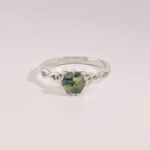 14K Solid Gold Hexagon Moss Agate Celtic Ring - Image 4