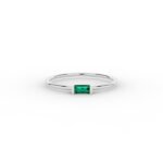 14K Solid Gold Minimalist Wedding Ring Emerald Wedding Ring Engagement Ring - Image 4