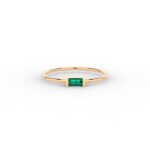14K Solid Gold Minimalist Wedding Ring Emerald Wedding Ring Engagement Ring - Image 3