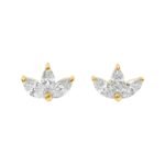 14K Gold Lab Grown Diamond Lotus Earring