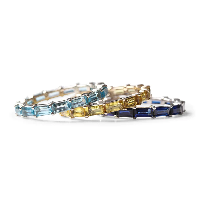 14k solid baguette blue topaz baguette eternity band 15 9909 2
