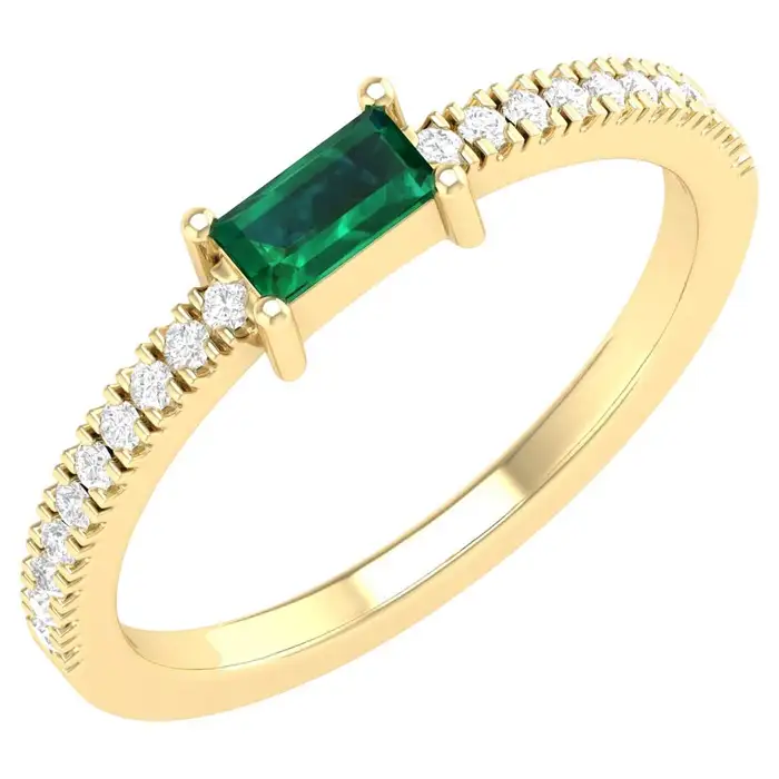 14k solid gold 0 4 carat diamond emerald alternating infinity band as011 1