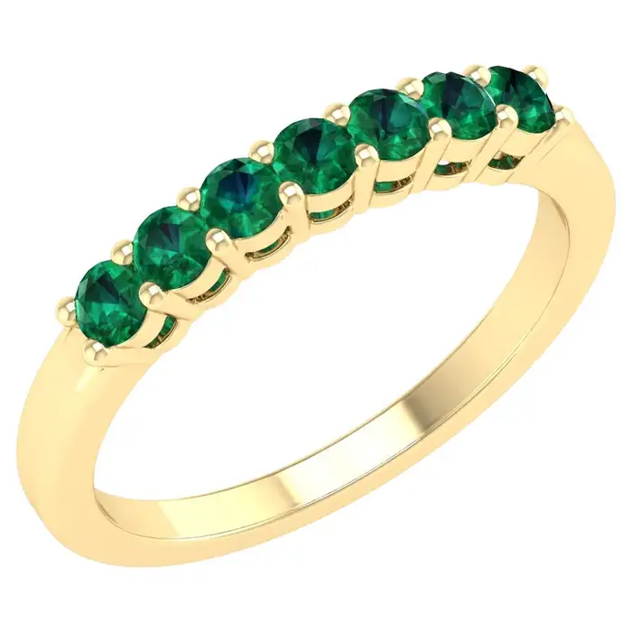 14k solid gold 0 5 carat emerald infinity band as027 1
