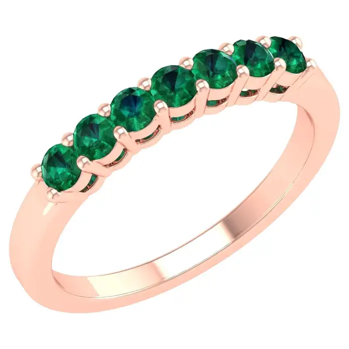 14k solid gold 0 5 carat emerald infinity band as027 2