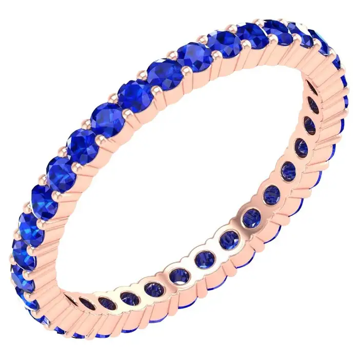 14k solid gold 0 85 carat sapphire eternity ring as033 1