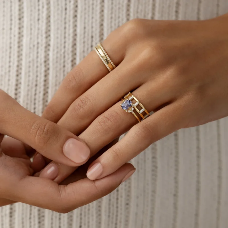 14k solid gold 1ct violet montana sapphire ring ax 1201 2