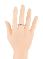 18K Solid Gold 3.29 Carat Pink Sapphire Infinity Statement Ring - Image 3