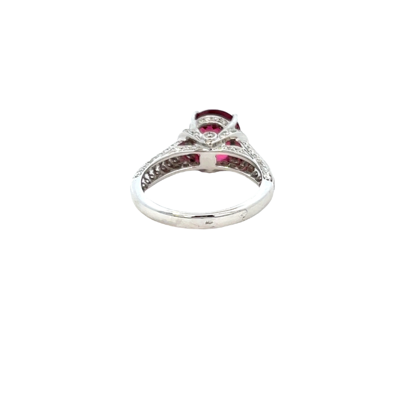 14k solid gold 3 37 carat pink tourmaline and diamond ring ks00075 2