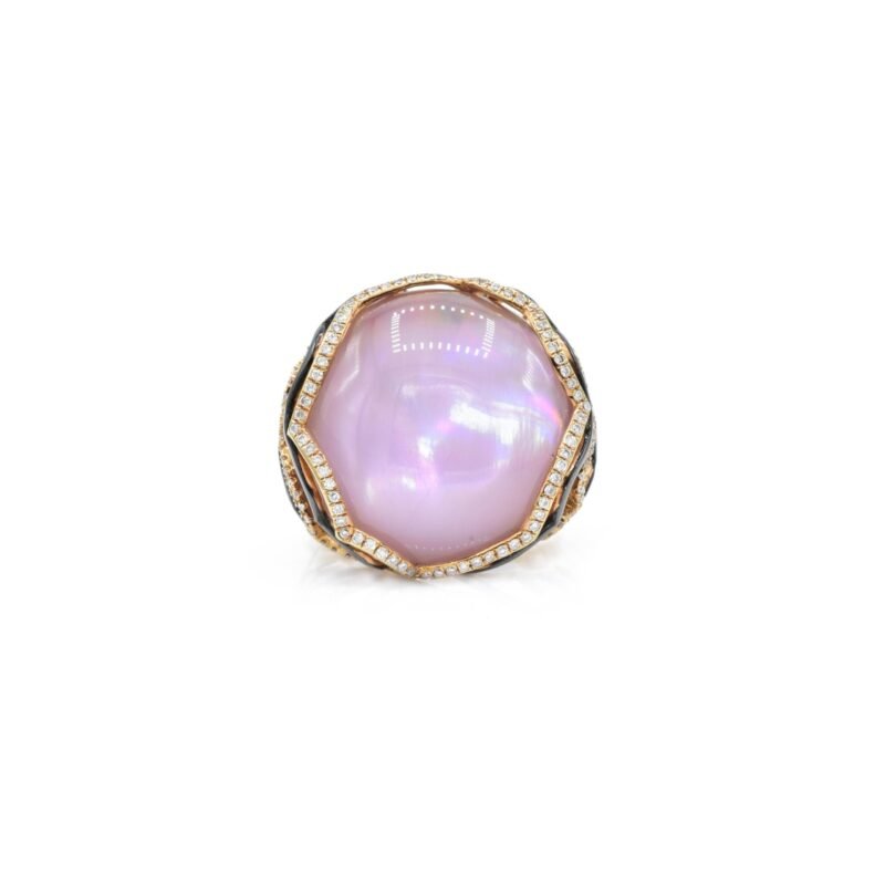 14k solid gold amethyst and mother of pearl ring ks00011 1
