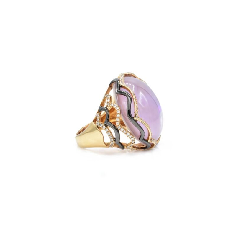 14k solid gold amethyst and mother of pearl ring ks00011 2