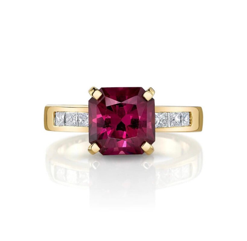 14k solid gold garnet engagement ring gr109 2