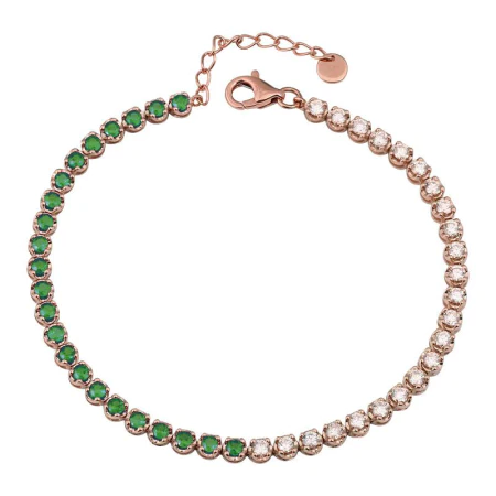 14k solid gold half emerald and diamond tennis bracelet trp11 1