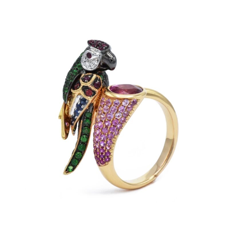 14k solid gold parrot ring ks00047 2