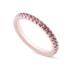 18K Solid Gold Pink Sapphire Eternity Band