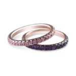 18K Solid Gold Pink Sapphire Eternity Band - Image 2