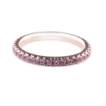 18K Solid Gold Pink Sapphire Eternity Band - Image 3