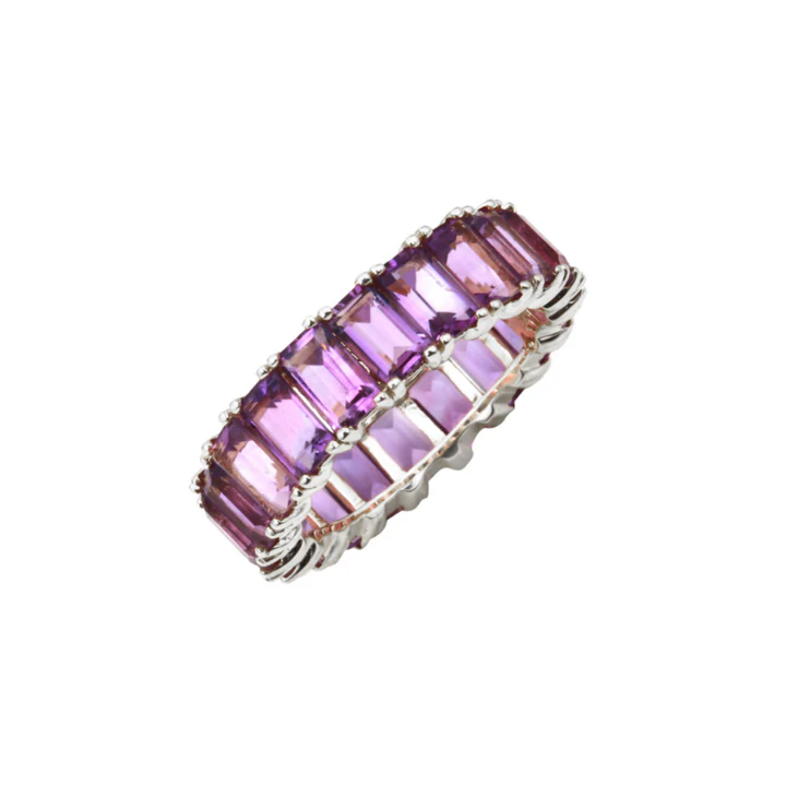 14k solid gold purple amethyst emerald cut eternity band 24792 1