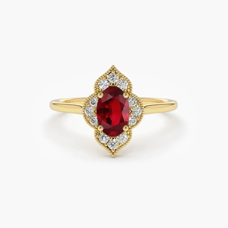 14k solid gold victorian genuine ruby ring 15 145 1
