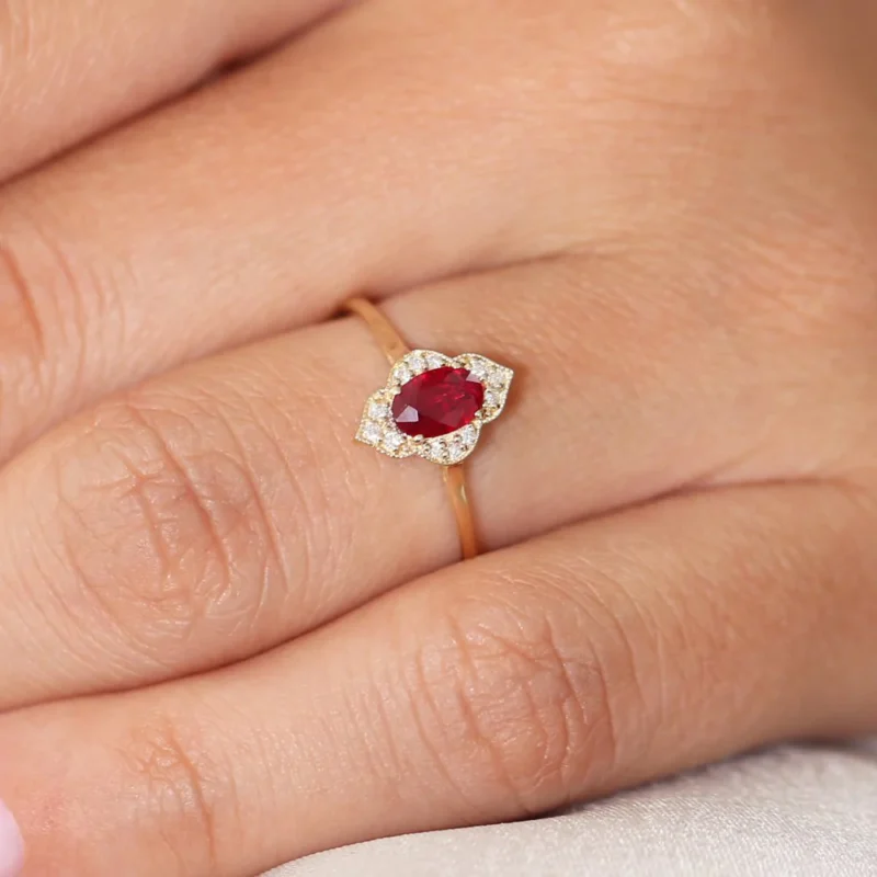 14k solid gold victorian genuine ruby ring 15 145 2