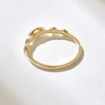 18K Solid Gold Bezel Green Gemstone Ring - Image 7