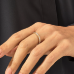 18K Solid Gold Pave Diamond Spike