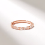 18K Solid Gold Pave Diamond Spike - Image 5