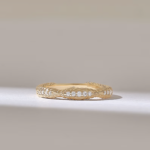 18K Solid Gold Pinched Twist Diamond - Image 2