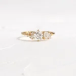 18K Solid Gold Round Cut Diamond Ring
