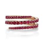 14K Solid Gold Ruby Pinky Coil Ring