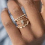 14k Gold Lab-Grown Diamond Lace Edge Ring - Image 5