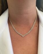 Natural Diamond Wedding Necklace , 18k Diamond Necklace for women