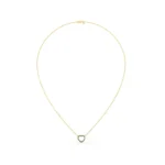 18k Solid Gold Open Heart Natural Emerald Pendant - Image 5