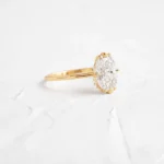 14k Solid Gold Oval Cut Lab-Grown Diamond Engagement Ring - Image 6