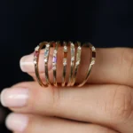 14K Solid Gold Baguette Amethyst With Diamond Ring - Image 5