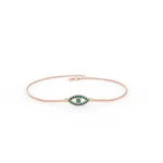 Natural Emerald Evil Eye Bracelet Gold - Image 4