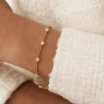 18k Solid Gold Migraine Setting Diamond Infinity Bracelet 1.20 ctw - Image 4