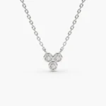 14k Bezel Set Trio Natural Diamond Necklace - Image 5