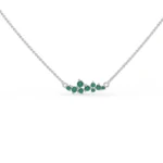 14K Solid Gold Natural Emerald Cluster Necklace - Image 4
