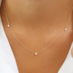 14k Bezel Setting Natural Diamond by the Yard Necklace - Image 5
