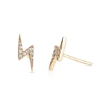 Natural Diamond Lightning Bolt Earrings - Image 3