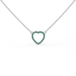 18k Solid Gold Open Heart Natural Emerald Pendant - Image 3