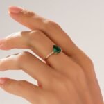 14K Solid Gold Green Emerald Solitaire Ring - Image 2