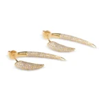 Large Natural Diamond Horn Earrings - Image 3