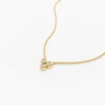 14k Bezel Set Trio Natural Diamond Necklace - Image 3