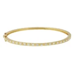 Horizontal Baguette Diamond Bangle
