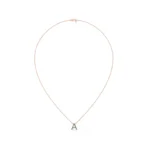 14K Solid Gold Natural Emerald Initial Necklace - Image 3