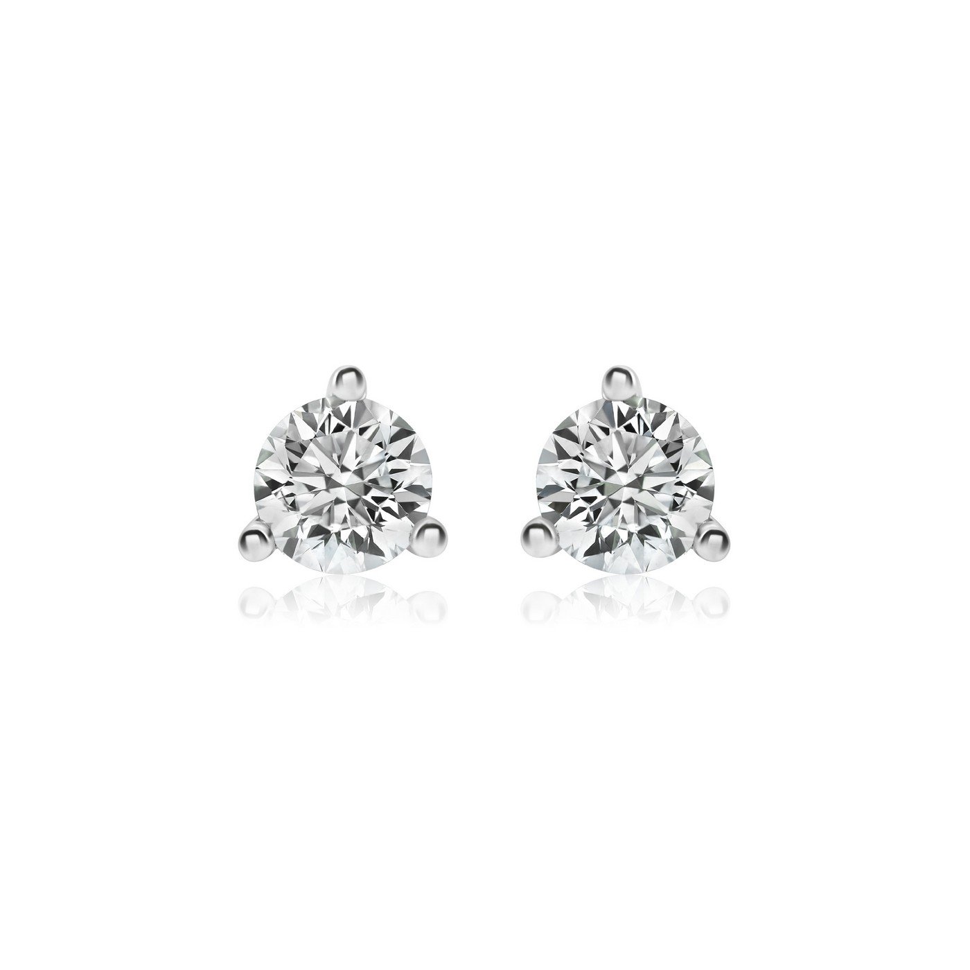 400548_36fe59c6a92e45b095467b1eeb859b2fmv2.jpg Lab Grown Diamond Earrings, Solitaire Stud Earrings, Round Diamond Stud Earrings - Image 1